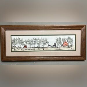 Vintage Framed of MB Frey signed, Amish Cottage Style Art-Limited Edition